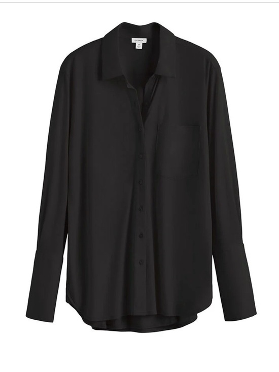 Cuyana Tops - Cuyana Organic Pima Black Collared Button-Front Shirt